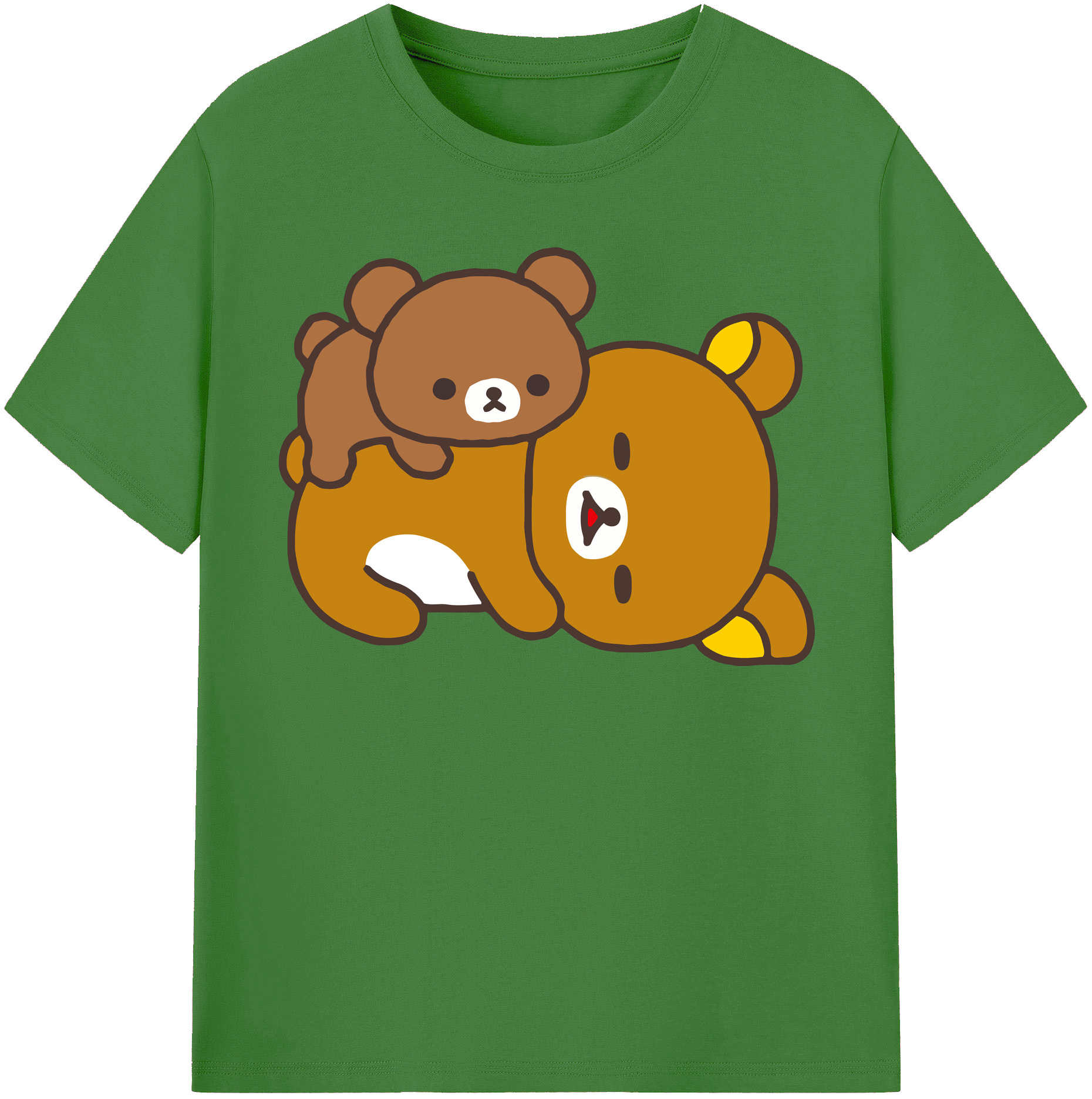 （画像用） リラックマ リラックマ キイロイトリ Rilakkuma Korilakkuma Kiiroitori レディースカジュアルプリントTシャツ（綿100％）